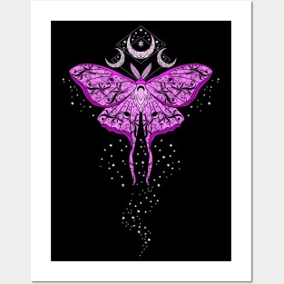 Magic Pink Moon Moth Posters and Art